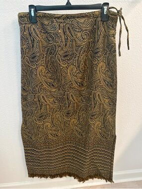 Vintage Funky People Wool Paisley Midi Skirt